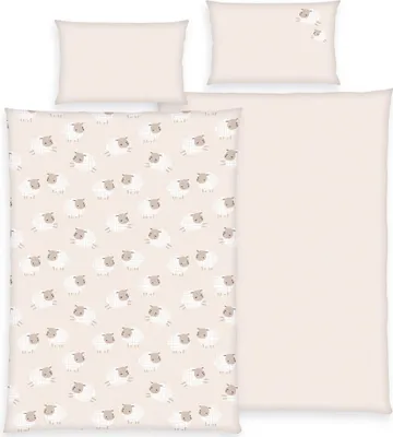 Produktbild von Herding Kinder-Wendebettwäsche Schäfchen" beige 1x 100x135 cm + 1x 40x60 cm"