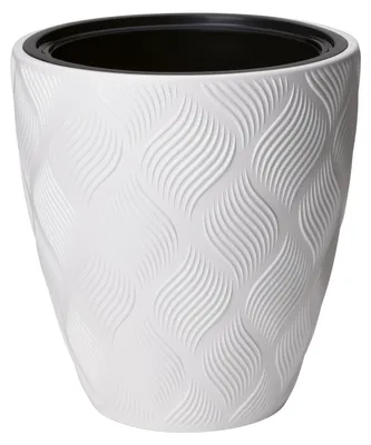 Produktbild von Form Plastic Pflanzentopf/blumentopf Flow - Kunststoff - weiss - 40 x 42 cm - mit Innentopf
