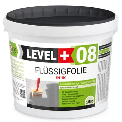 Zdjęcie produktu dla Folia w płynie do wnętrz LEVEL+ Hydroizolacja łazienki 5,5Kg elastyczna izolacja L+08