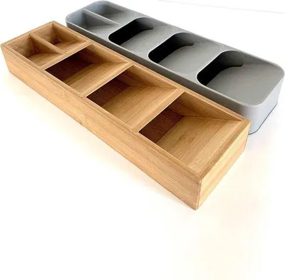 Immagine prodotto di Porta posate Famanu – Contenitore salvaspazio – 39,6 cm x 11 cm x 5,5 cm – Organizzatore per posate