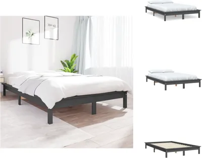 Obrázok produktu pre vidaXL Posteľ z masívu sivá 120x190 cm borovica - Postele a rámy postelí