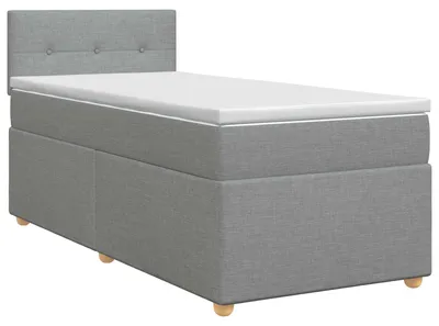 Immagine prodotto di vidaXL Letto a molle con materasso grigio chiaro 90 x 190 cm in tessuto
