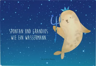 Produktbild von Mr. & Mrs. Panda Frühstücksbrett Sternzeichen Wassermann - Sternenhimmel Blau - Geschenk, Geburtstag Januar, schneidbrett, Schneidebrett, Servierplatte, Küchenbrett, Nix