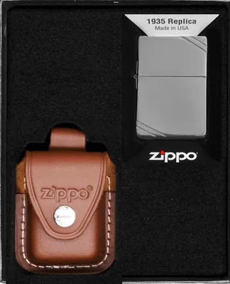 Produktbild von ZIPPO Feuerzeug REPLIKA 1935 MIT SCHRÄGSCHRIFTZUG Geschenkset Nr. 4