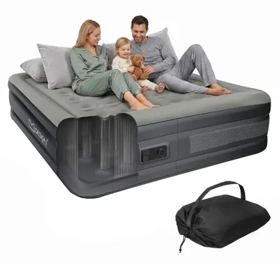 Produktbild von ML-Design Luftmatratze 2 Personen 203x157x47 cm Grau, , Luftbett selbstaufblasend mit elektrischer Luftpumpe 230V