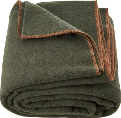 Produktbild von Campingdecke Wolldecke - 1,62x2,23m Outdoor Decke - ideal für Camping, Wandern und Reisen - Militärgrün