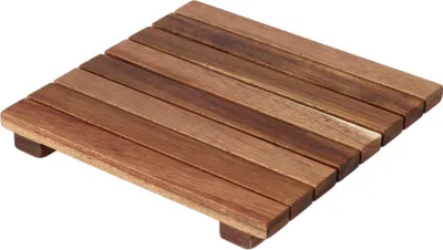 Image de Dessous de plat décoratif en bois d'acacia, 18 x 18 cm