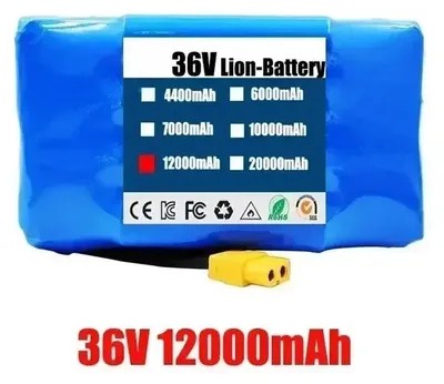 Produktbild von 36V Lithium-Ionen Akku - 10s2p Batteriepack 12Ah 12000mAh - Wiederaufladbar - Für Hoverboard Selbstausgleichender Elektroroller Einrad