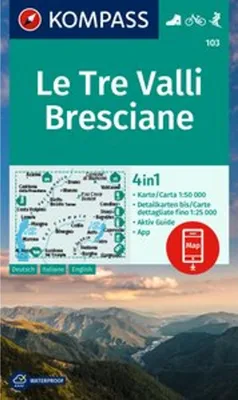 Produktbild von KOMPASS Wanderkarte 103 Le Tre Valli Bresciane 1:50.000