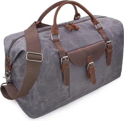Produktbild von Famanu Reisetasche - Hochwertiges Leder und robustes Canvas - Vintage
