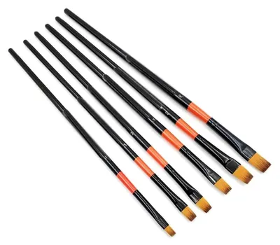 Produktbild von 6-teiliges Set Künstlerpinsel für Aquarell, Acryl und Öl
