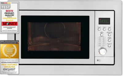 Produktbild von Exquisit Einbau-Mikrowelle EMW 2539.1 Hi | Heißluft & Grill | max. 2500 W | Garraum 25 l | Edelstahl-Glas Front