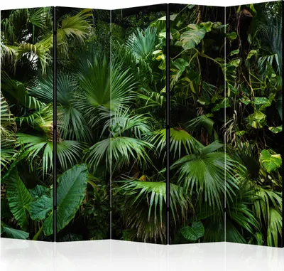 Image de Nouveauté  Paravent décoratif Séparateur de pièce Cloison Paravent photo Paravent espagnol XXL FEUILLES DE PALMIER FEUILLES TROPICALES JUNGLE 225x172 cm p-B-0053-z-c