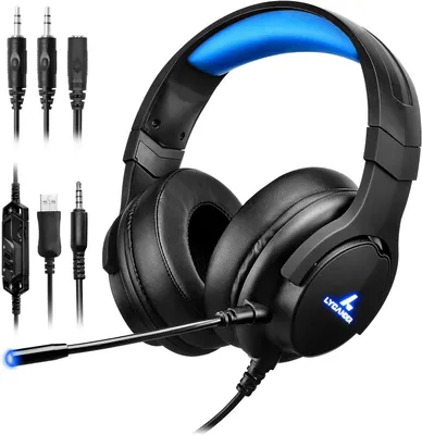 Produktbild von LYCANDER Gaming Headset Over-Ear mit Mikrofon und LED für PC, PS4, Xbox One, Switch – klarer Sound & tiefer Bass