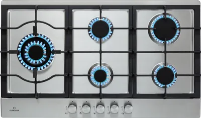 Image de Klarstein Tables de Cuisson à Gaz, Plaque de Cuisson Gaz à 5 Brûleurs, Table de Cuisson Encastrable à 5 Feux de 11100W, Cuisiniere Gaz, Gaziniere Gaz avec Brûleurs en Acier Inoxydable, Cuisinières GPL