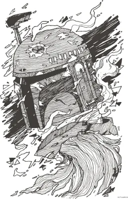Produktbild von Wandbild - Star Wars Boba Fett Drawing - Größe 50 x 70 cm