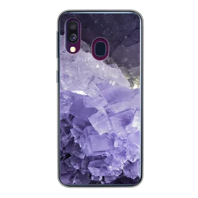 Produktbild von MuchoWow® Handyhülle Schutzhülle Hülle für Samsung Galaxy A40 Naturstein - Lila - Kristalle Silikon Softcase Handy Hülle - Handy-Tasche