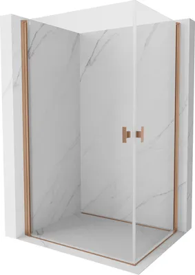 Produktbild von Mexen Mist-B Duo Duschkabine schwenkbar 100 x 85 cm, transparent, gebürstetes Kupfer - 8A2-100-085-65-00