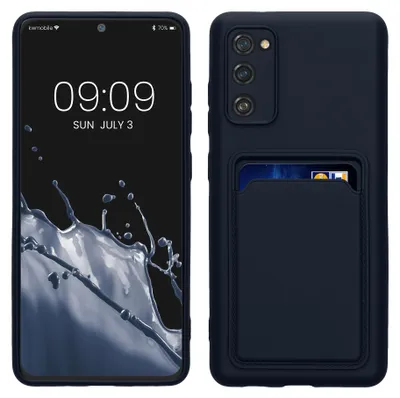 Produktbild von kwmobile Handyhülle für Samsung Galaxy S20 FE Hülle mit Kartenfach - TPU Case - Kabelloses Laden - Schutzhülle Cover in Dunkelblau