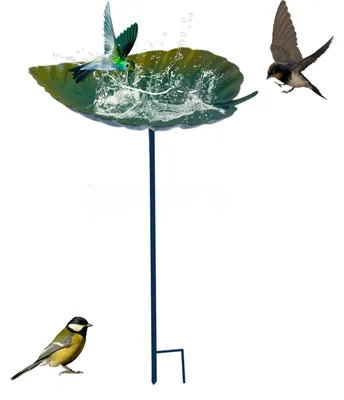 Imagen del producto de Bañera para pájaros y comedero 2 en 1, con una altura de 83 cm, resistente a las heladas, ideal para el jardín