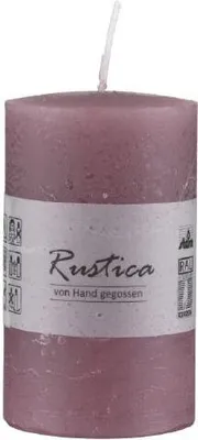 Produktbild von Rustikale durchgefärbte Kerze Altrosa, 50 x 50 mm, Stumpenkerze, rußarm, tropffrei, RAL Kerzengüte Qualität
