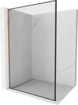 Produktbild von Mexen Kioto L Duschwand Walk-in 50 x 200 cm, schwarzes Muster, roségold - 800-050-103-60-70