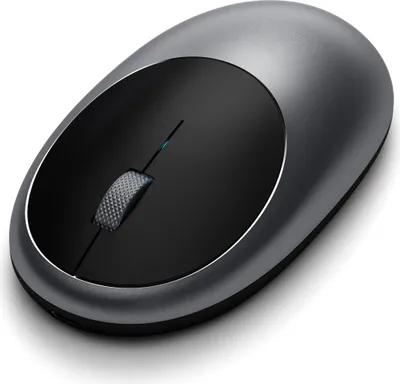 Produktbild von Satechi Computermaus M1, kabellos, ergonomisch, optisches Tracking, Aluminium, Grau, für Mac & Windows, B 57,1mm T 111mm H 31,8mm, 9,75m Reichweite, USB-C wiederaufladbar