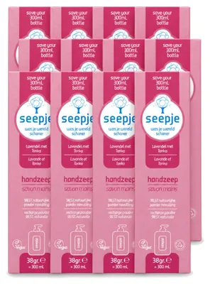Image de 12 recharges de savon pour les mains Seepje – Lavande et fève tonka – 38 g – Pack économique – 12 pièces