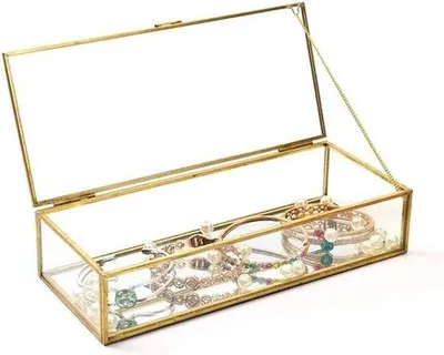 Produktbild von Schmuck Box Glas - Store Schmuck - Schmuck präsentieren - Dustproof Design - N.A. - Blau Bronze