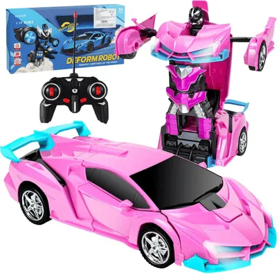 Immagine prodotto di Auto RC Robot Trasformabile 2 in 1 Rosa Drift Luci Suoni Telecomando Gioco Interattivo Idea Regalo