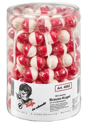 Zdjęcie produktu dla Küfa sherbet ball lizak z nadzieniem sorbetowym 100 sztuk 1600g