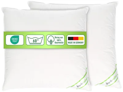 Produktbild von 2x Kopfkissen 100% Gänse-Federn Klasse 1 Kissen 80x80 Federkissen