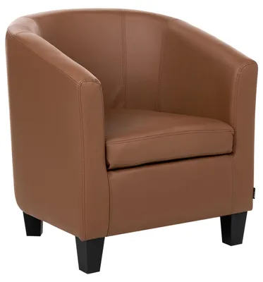 Produktbild von BELIANI Cocktailsessel Braun Kunstleder Gepolstert Niedrige Rückenlehne Modern Wohnzimmer