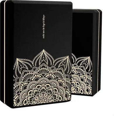 Immagine prodotto di Confezione da 2 blocchi per yoga in schiuma EVA ad alta densità 23 cm x 15 cm x 7,5 cm - Superficie antiscivolo - Nero