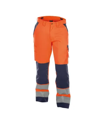 Produktbild von DASSY® Buffalo Warnschutzhose mit Kniepolstertaschen NEONORANGE/DUNKELBLAU Gr.53 Länge: STANDARD