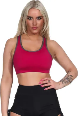 Produktbild von Damen Sport-BH ohne Bügel in 5 Farben, Mittlere Stützkraft Purpur L