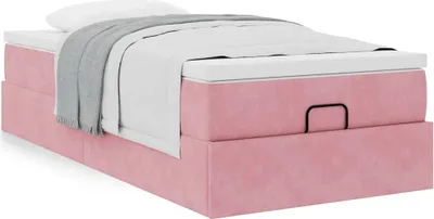 Obrázek produktu pro Maison Exclusive - Osmanský rám postele s matrací růžová 90x200cm samet