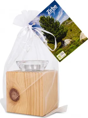 Produktbild von Teelichthalter aus Zirbenholz Naturbelassen