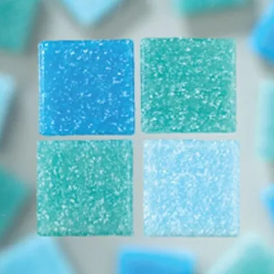 Produktbild von Efco 2291445, Mosaik, Glas, Türkis, Quadratisch, 10 mm, 10 mm