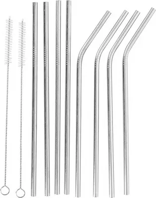 Produktbild von Alpina Öko Trinkhalme 21cm Edelstahl 10 Stück