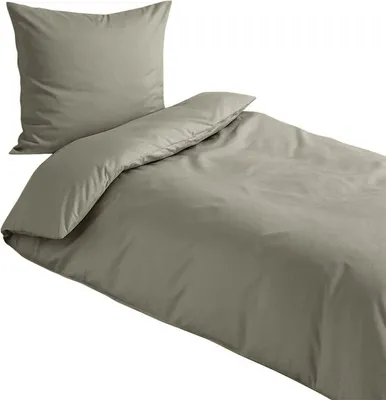Produktbild von Traumschlaf Uni Mako-Satin Bettwäsche 2x Nackenrollenbezug 15x40 cm taupe