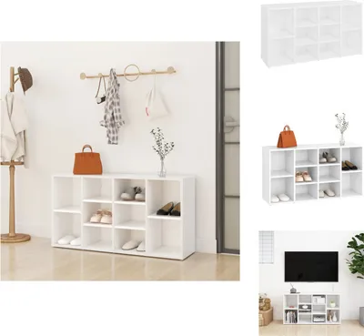 Obrázek produktu pro vidaXL Lavice na boty bílá 103x30x54,5 cm materiál na bázi dřeva - Botníky a skříně