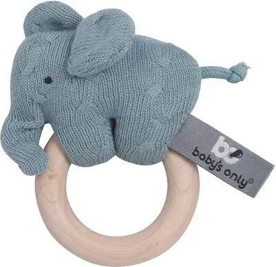 Produktbild von Baby's Only Holz Rassel Elefant - Stonegreen