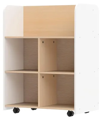 Produktbild von Dreistöckiges Kinderbücherregal mit Rollen und doppelseitiger Präsentationsfläche