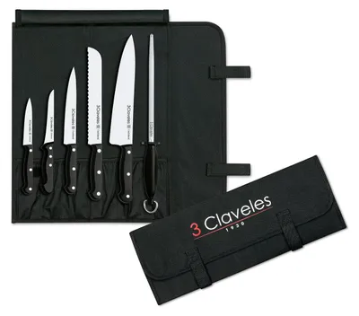 5-teiliges Messerset Uniblock, Edelstahl, schwarz, 20 cm