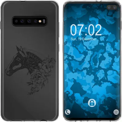 Produktbild von PhoneNatic Case kompatibel mit Samsung Galaxy S10 Plus Silikon-Hülle Floral Pferd M5-1
