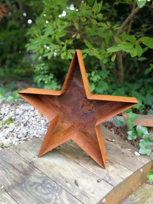 Produktbild von Edelrost Sternenschale, ohne Rand Edelrost Sternenschale - 28 cm