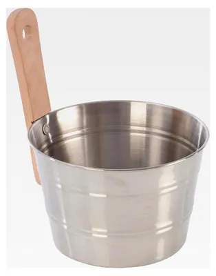 Produktbild von Edelstahl Aufgusseimer mit Holzgriff, 4 Liter