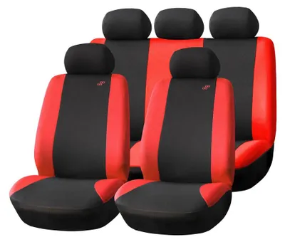 Immagine prodotto di AMiO Set di coprisedili per auto universali nero e rosso