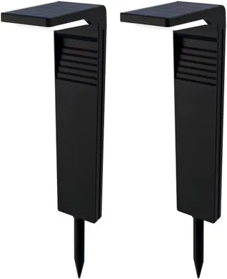 Productafbeelding van Zonne-energie padverlichting - LED-tuinverlichting - Set van 2 - Warm wit licht - IP65 - Geschikt voor buiten